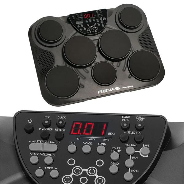 Imagem de Bateria Revas Roland Eletrônica 7 Pads 2 Pedais Fonte Pb350