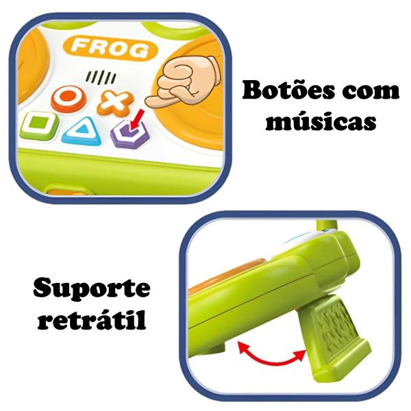 Imagem de Bateria Sapo Musical Baby Land Brinquedo Infantil Luzes Som