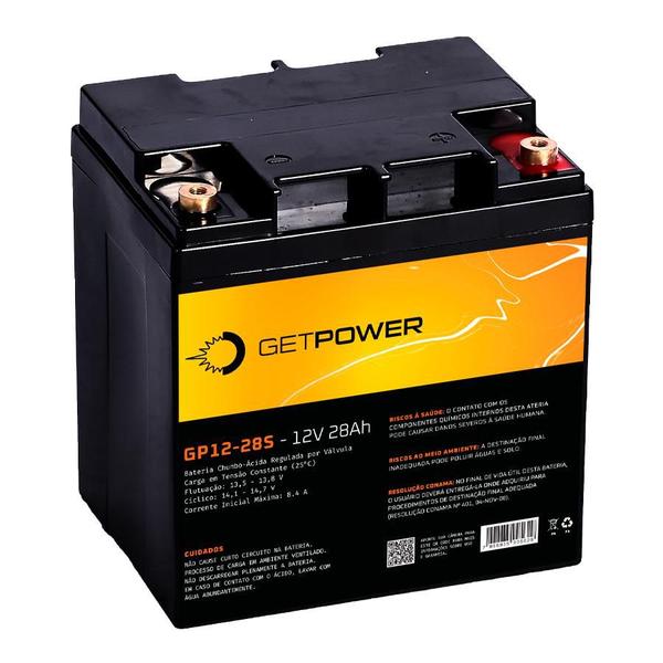 Imagem de Bateria Selada 12V 28ah S/J GetPower Vrla Agm - Nobreak