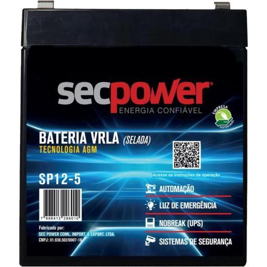 Imagem de Bateria Selada 12V 5Ah SP12-5 SecPower F002