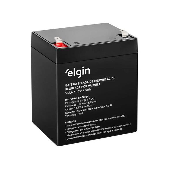 Imagem de Bateria Selada Elgin Chumbo 12V x 5Ah - ELE000000082350