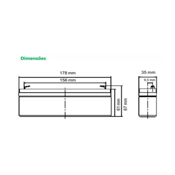 Imagem de Bateria Selada Sistema Segurança 12v 2,3ah Xb 1223 Intelbras