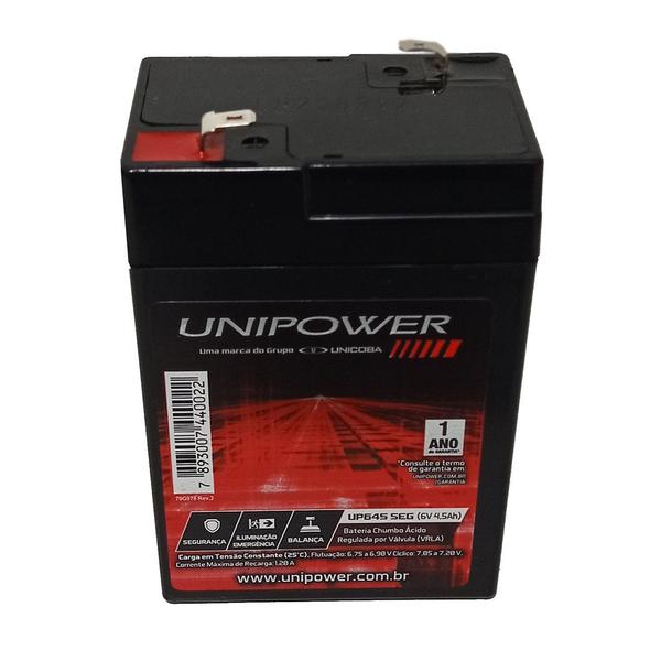 Imagem de Bateria selada Unipower 6v 4,5ah - moto Elétrica, Brinquedo, Carrinho Elétrico