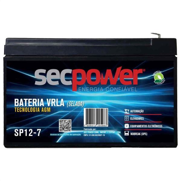 Imagem de Bateria Selada VRLA 12V 7AH SP 12-7 Secpower