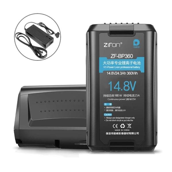 Imagem de Bateria V-Mount ZiFon ZF-BP360 Broadcast 360Wh / 14.8V com Saída D-Tap (24300mAh)