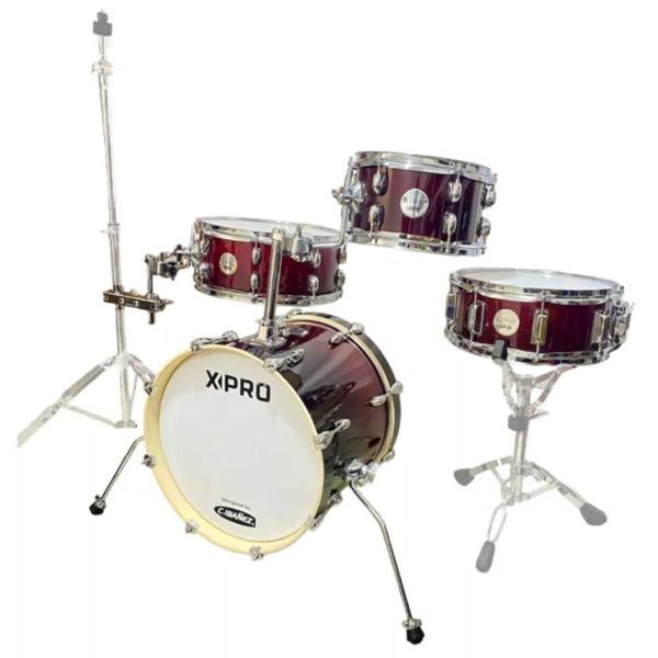 Imagem de Bateria X Pro Shell Pack 16 Red - Caixa 12x4, Tom 10x6, Surdo 14x5,5