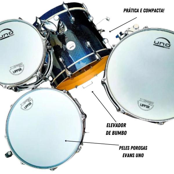 Imagem de Bateria X Pro Upper Shell Pack Bumbo 16 Blue/Red Sparkle