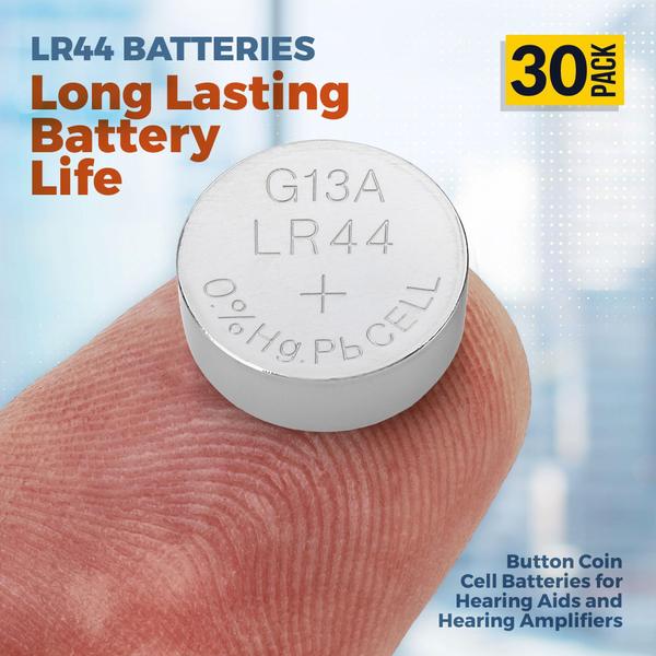 Imagem de Baterias alcalinas LR44 1.5V - 30 PCS MedCA