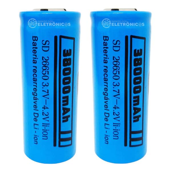 Imagem de Baterias Recarregáveis 38000mAh Profissional Lítio 26650 3.7v Para Lanterna Rádio DY2665038000