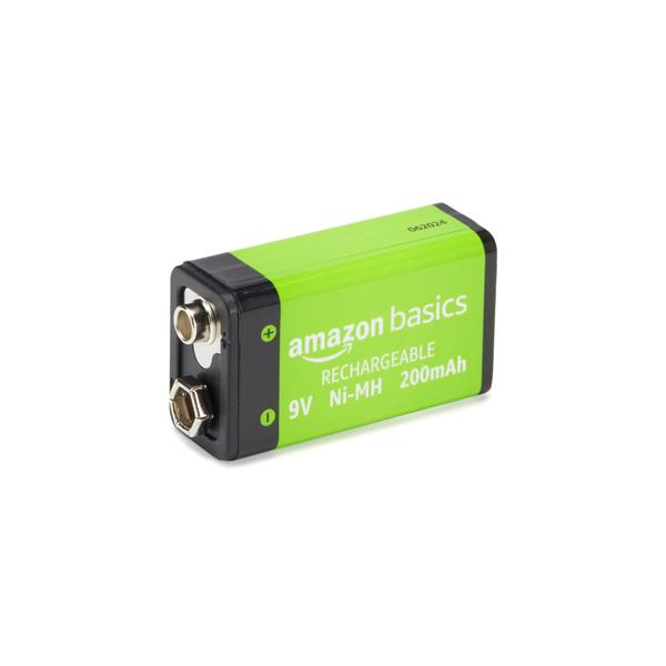 Imagem de Baterias recarregáveis Amazon Basics 9V NiMH 200mAh, pacote com 4