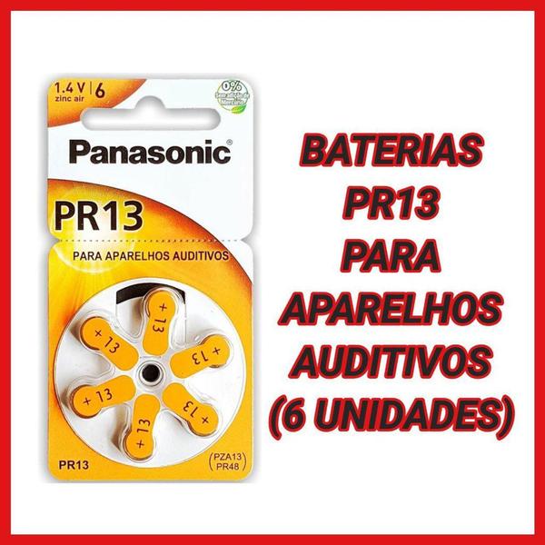 Imagem de Baterias retroauriculares panasonic pr675 pr13 pr312 pr230 (6 unidades)