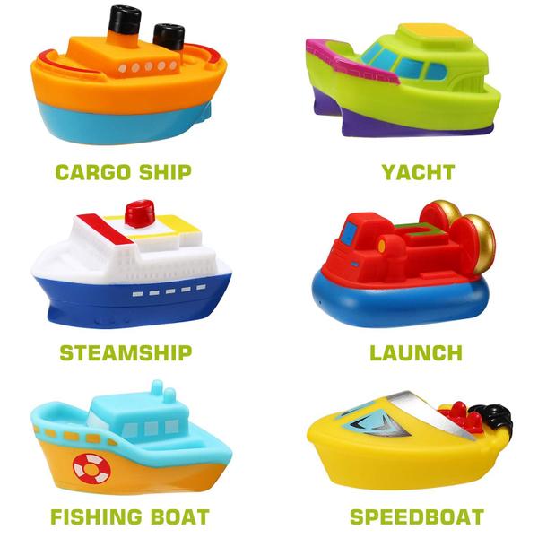 Imagem de Bath Toys Yeonha Toys Light up Boat Floating Rubber Set x6