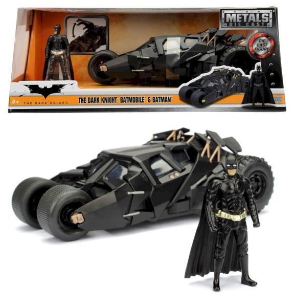 Imagem de Batman e Batmobile - Batmóvel Tumbler Preto The Dark Knight - Hollywood Rides - 1/24 - Jada