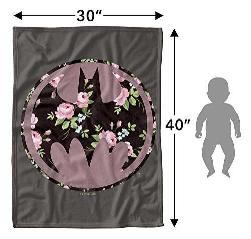 Imagem de Batman Soft Fleece Baby Cobertor para criança infantil, toda a temporada berço aconchegante jogar 30 "x40" morcegos de floral