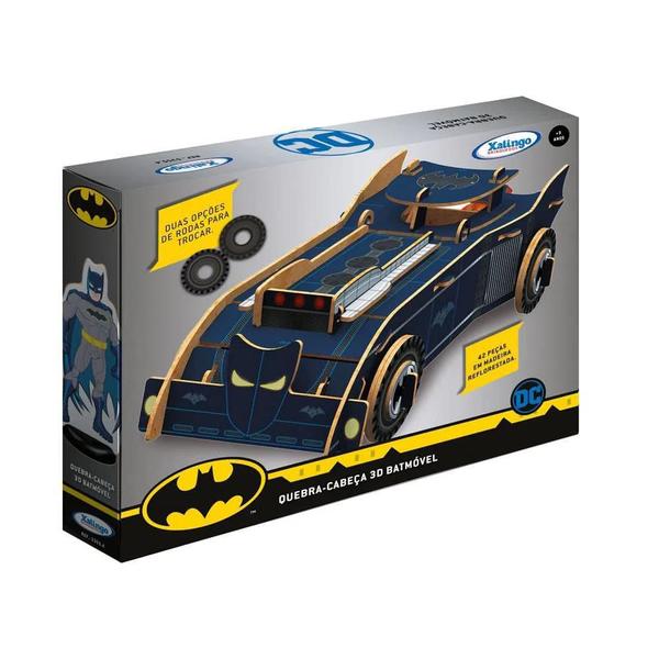 Imagem de Batmóvel Quebra-Cabeça 3D Quebra Cabeça Educativo Batman +3