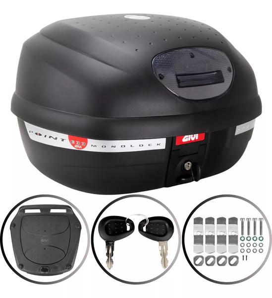 Imagem de BAú 33L MONOLOCK FUME E-33NT Givi + Suporte Bagageiro Honda Cb300f Twister 23... scam Fiberforce