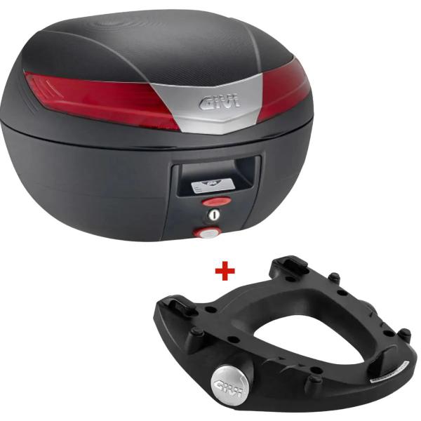 Imagem de Baú 40L Givi Monokey V40N Lente Vermelha + Base M5 Givi