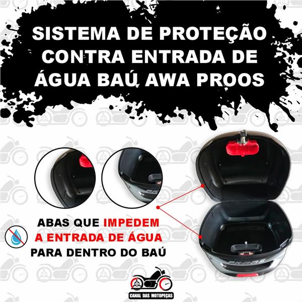 Imagem de Baú 41 litros Awa Proos com Bagageiro para CRYPTON 115 2010-2023