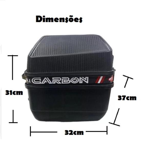 Imagem de Baú / Bauleto 33 litros Para Moto - Modelo Carbon - Capacidade Para 1 Capacete - Marca Glider