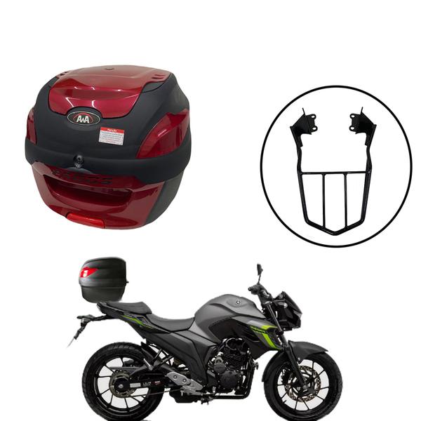 Baú Bauleto 41 Litros Awa Pross + Bagageiro Fz25 18 - 23 Imagem de Baú Bauleto 41 Litros Awa Pross + Bagageiro Fz25 18 - 23