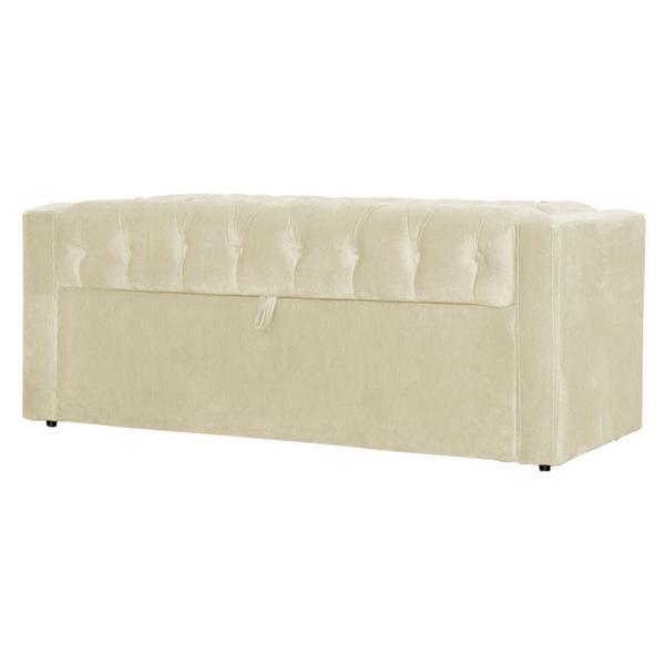 Imagem de Báu Calçadeira Emma 140cm Suede Marfim - Vallisa Decor