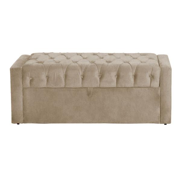 Imagem de Báu Calçadeira Emma 160cm Suede Cappuccino - Vallisa Decor