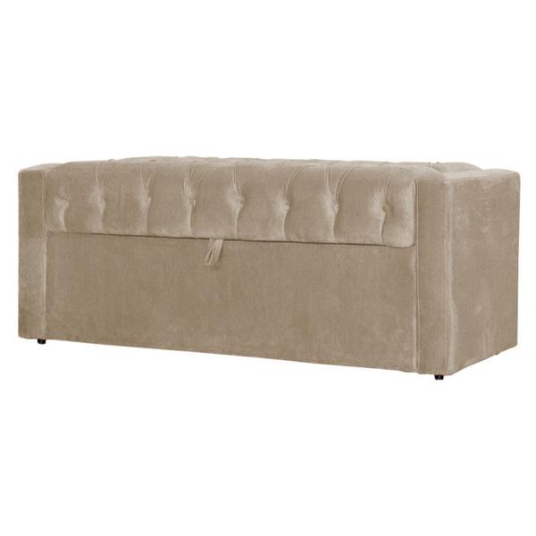 Imagem de Báu Calçadeira Emma 90cm Suede Cappuccino - Vallisa Decor