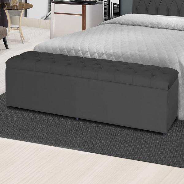 Imagem de Baú Calçadeira Recamier Jade Para Quarto Cama Estofada 120Cm Suede Diversas Cores