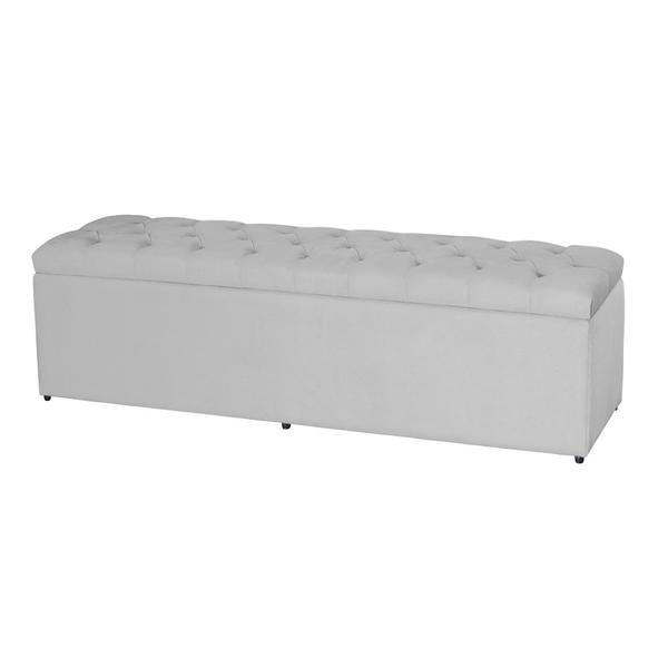 Imagem de Baú Calçadeira Recamier Jade Para Quarto Cama Estofada 120Cm Suede Diversas Cores