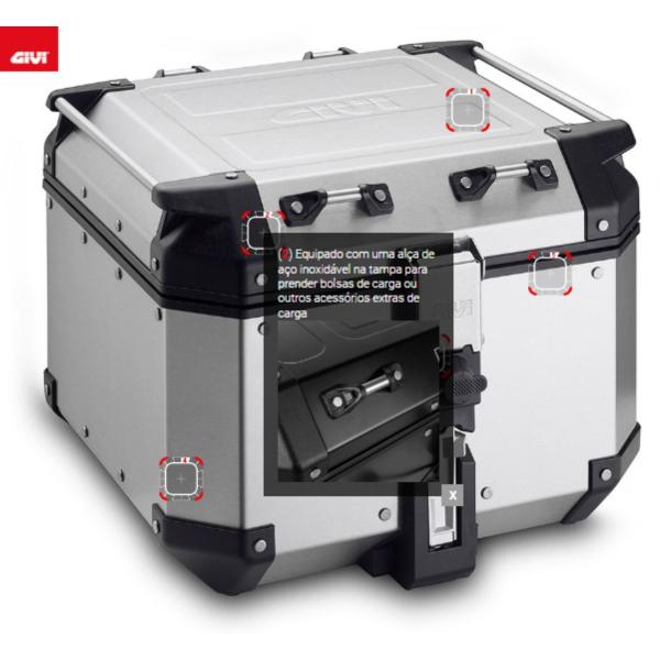 Imagem de Baú Givi Monokey Traseiro Trekker Outback 42L Obkn42a Prata