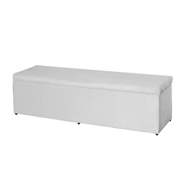 Imagem de Baú Helena 138Cm Calçadeira Estofada Suede Branco