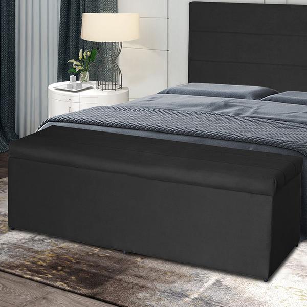 Imagem de Baú Helena 138Cm Calçadeira Estofada Suede Preto