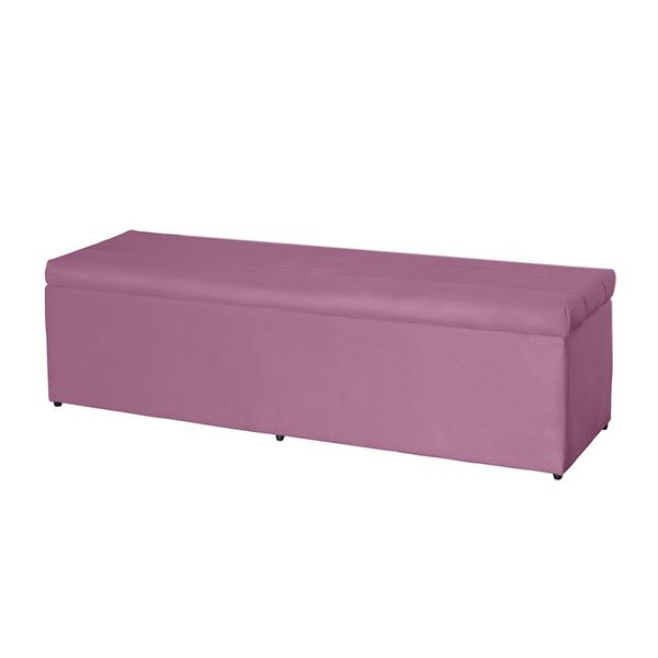 Imagem de Baú Helena 138Cm Calçadeira Estofada Suede Rosa