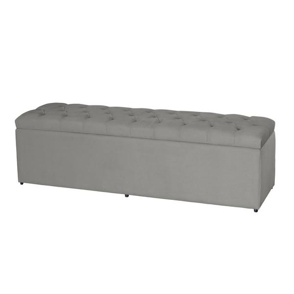 Imagem de Baú Jade 138Cm Calçadeira Estofada Suede Bege Claro