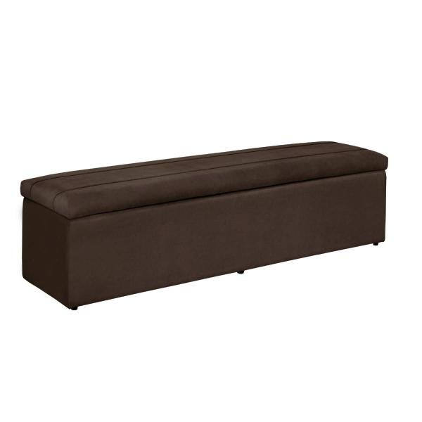 Imagem de Baú Recamier Calçadeira Estofada Para Quarto Cama Helena 120Cm Suede Diversas Cores