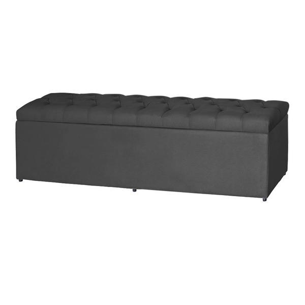 Imagem de Baú Recamier Calçadeira Imperatriz Captone Estofada Para Quarto Cama Queen Size 158 cm