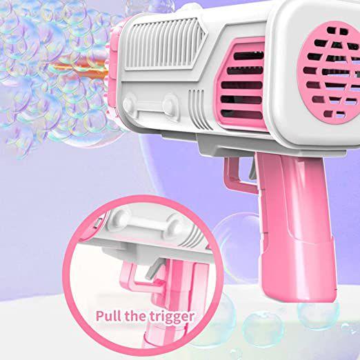 Imagem de Bazuka Bolha de Sabão Pistola de Bolhas Máquina Gatling Pop Bubble Rosa