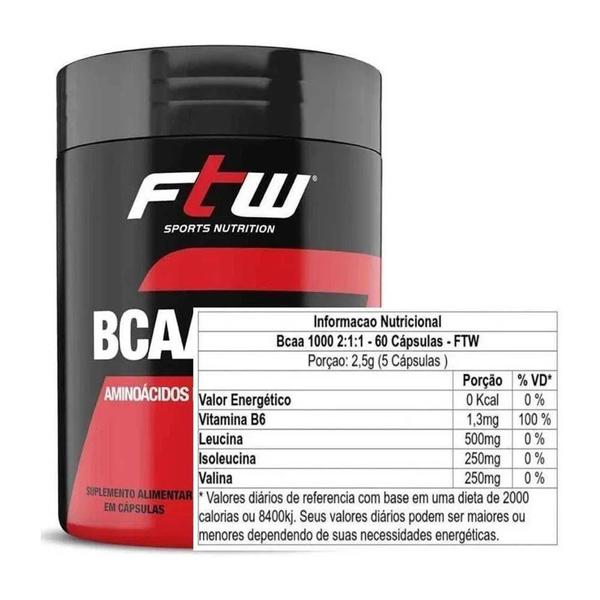 Imagem de Bcaa 1.000 200Mg  - 60 Cáps - Lançamento Ftw