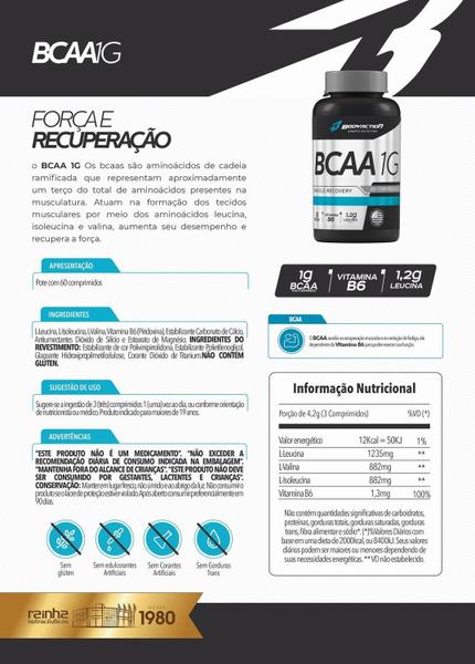 Imagem de BCAA 1G 60 Comprimidos - Bodyaction