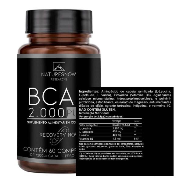 Imagem de Bcaa 2000 60 Capsulas - Natures Now Sem Sabor 60 Capsulas