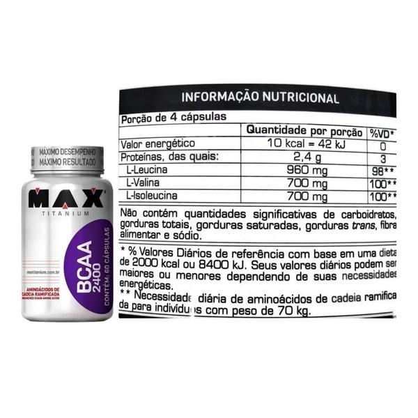 Imagem de Bcaa 2400 60caps - 3 Unidades - Max Titanium