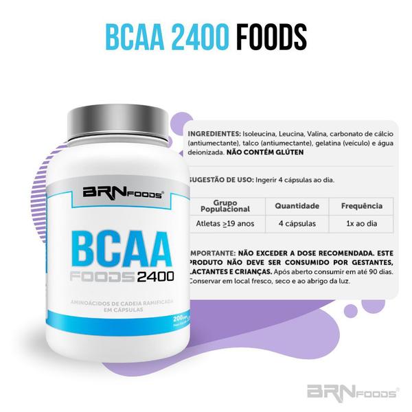 Imagem de BCAA Foods 2400 200 Cáps  BRNFOODS