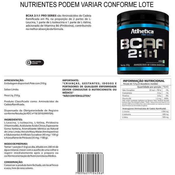 Imagem de BCAA Pro Series 2:1:1  210 g - Atlhetica Nutrition