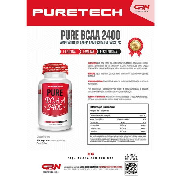 Imagem de BCAA Pure 2400 PureTech - 120 Cápsulas