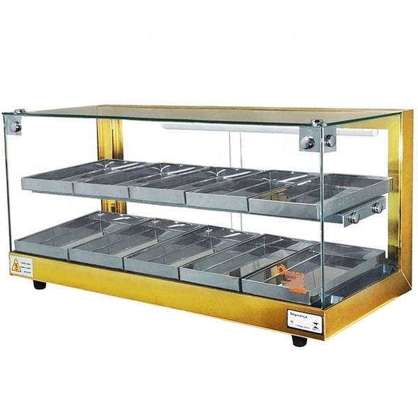 BD10 - Estufa Beta para salgados de 10 bandejas Dupla Dourada - 127V - Omega Imagem de BD10 - Estufa Beta para salgados de 10 bandejas Dupla Dourada - 127V - Omega