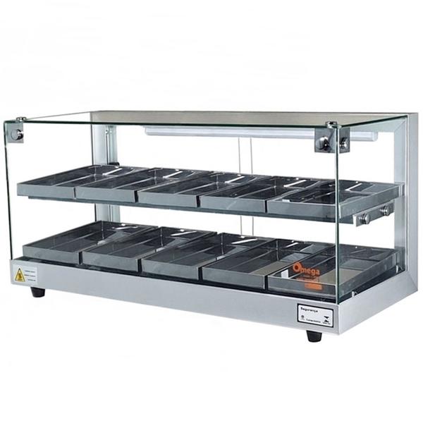 BD10 - Estufa Beta para salgados de 10 bandejas Dupla Prata - 127V - Omega Imagem de BD10 - Estufa Beta para salgados de 10 bandejas Dupla Prata - 127V - Omega