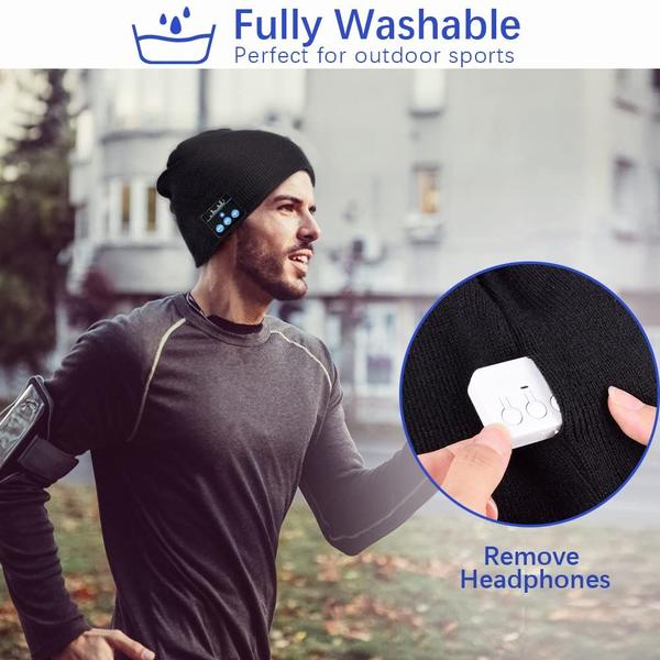 Imagem de Beanie Bluetooth EverPlus para homens e mulheres preto