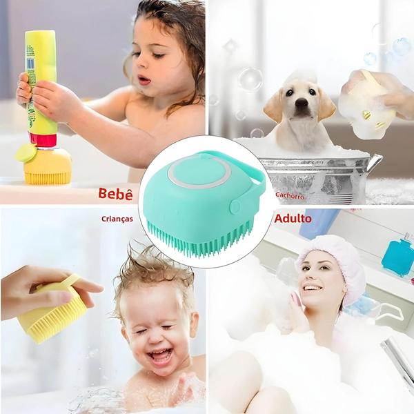 Imagem de Bebê Crianças Silicone Shampoo Escova De Banho Massagem Pente Aliciamento Purificador Acessórios De