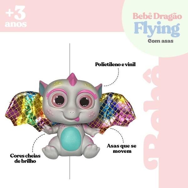 Imagem de Bebê Dragão Fofo Flying Baby Com Asas - Branco  Você pode gostar de Bebê Dragão Fofo com Asas