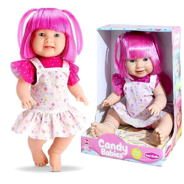 Imagem de Bebê Ice Cream Boneca Sorvete Vestido de Doces Vinil Reborn Cabelo Rosa Original